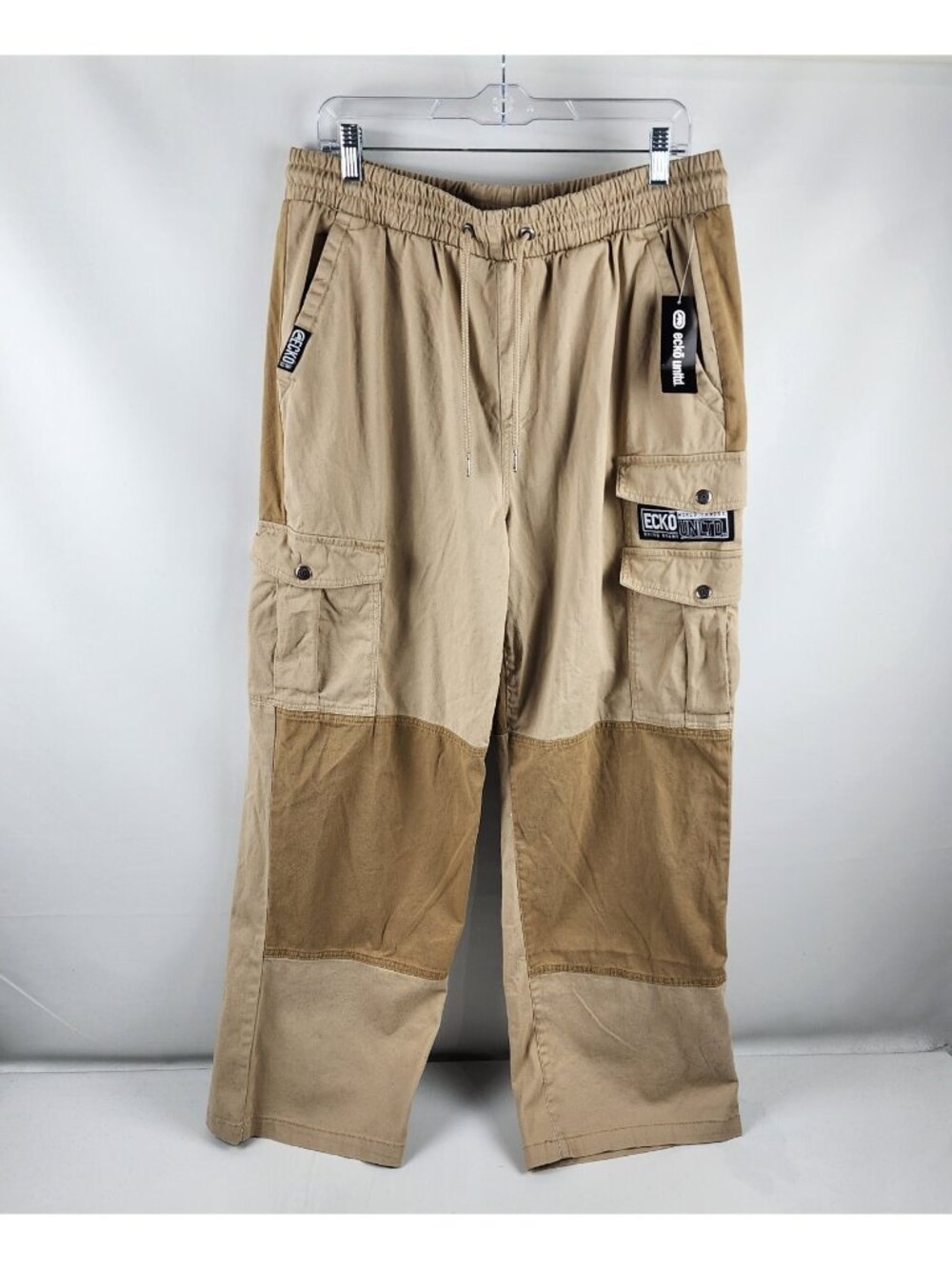 ECKO Unltd Joggers Mens Medium Tan Catch The Eye Cargo Pants (34x29) NWT